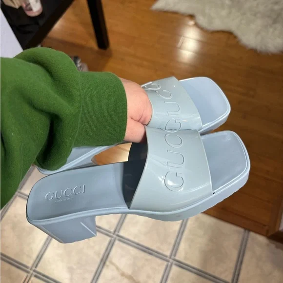 Gucci Women's Light Blue Mules - Picture 1 of 7
